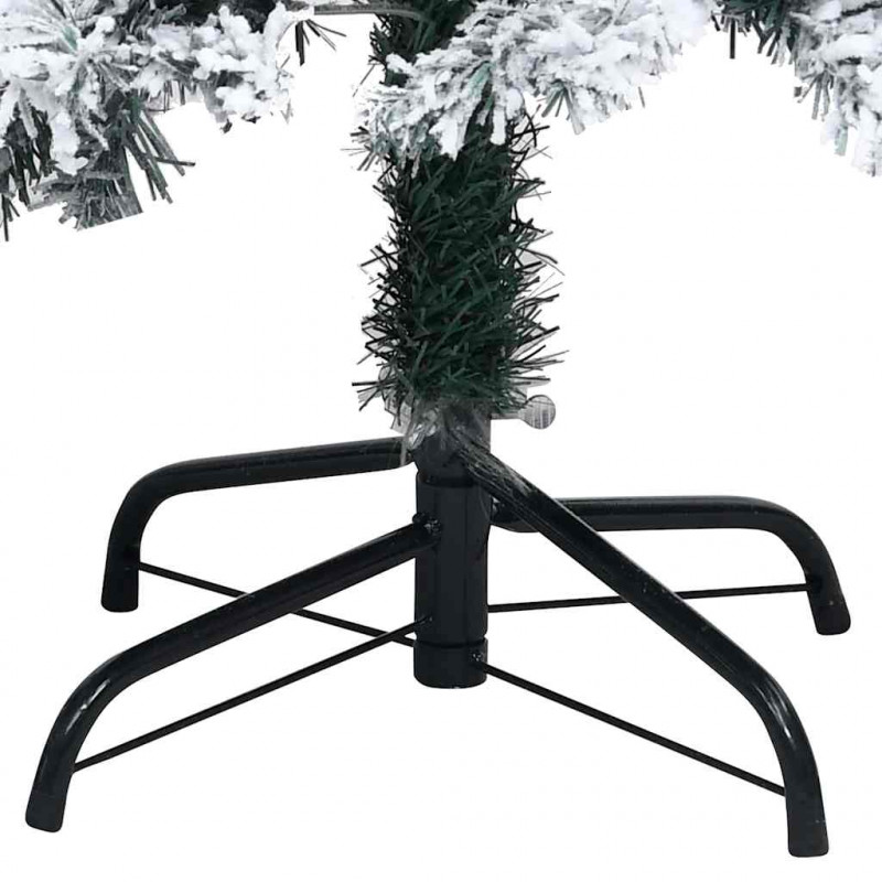 Sztuczna choinka z podstawą Biały 210 cm PVC i Stal i Plastik