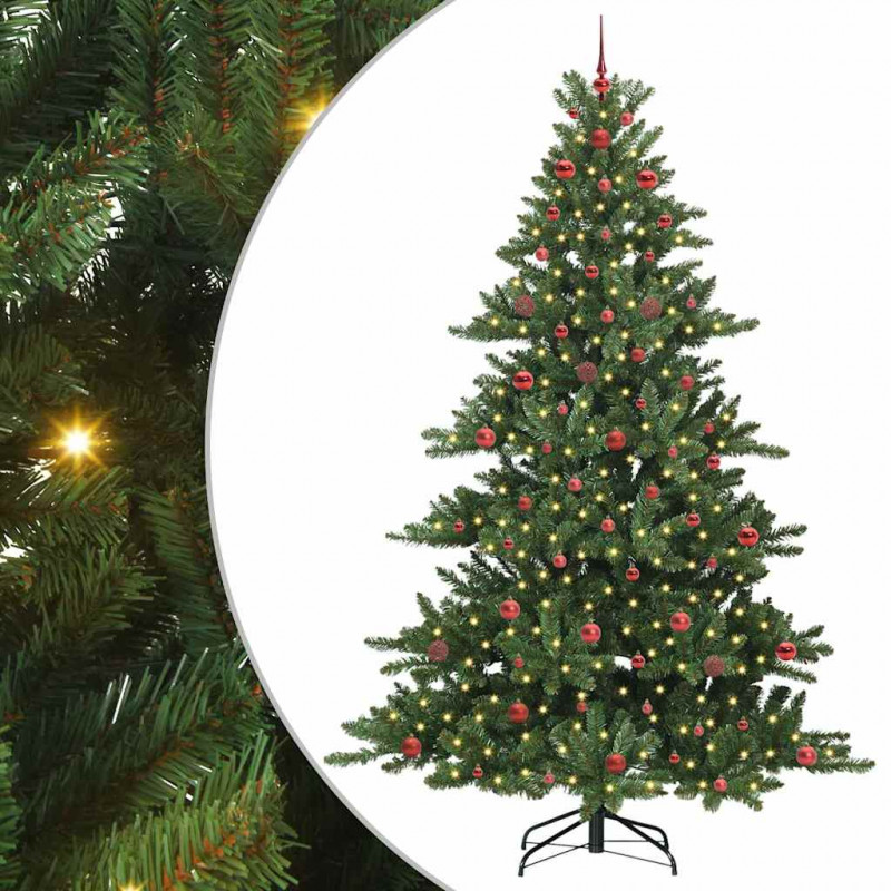 Sztuczna choinka z zawiasami Zielony 240 cm PVC i stal