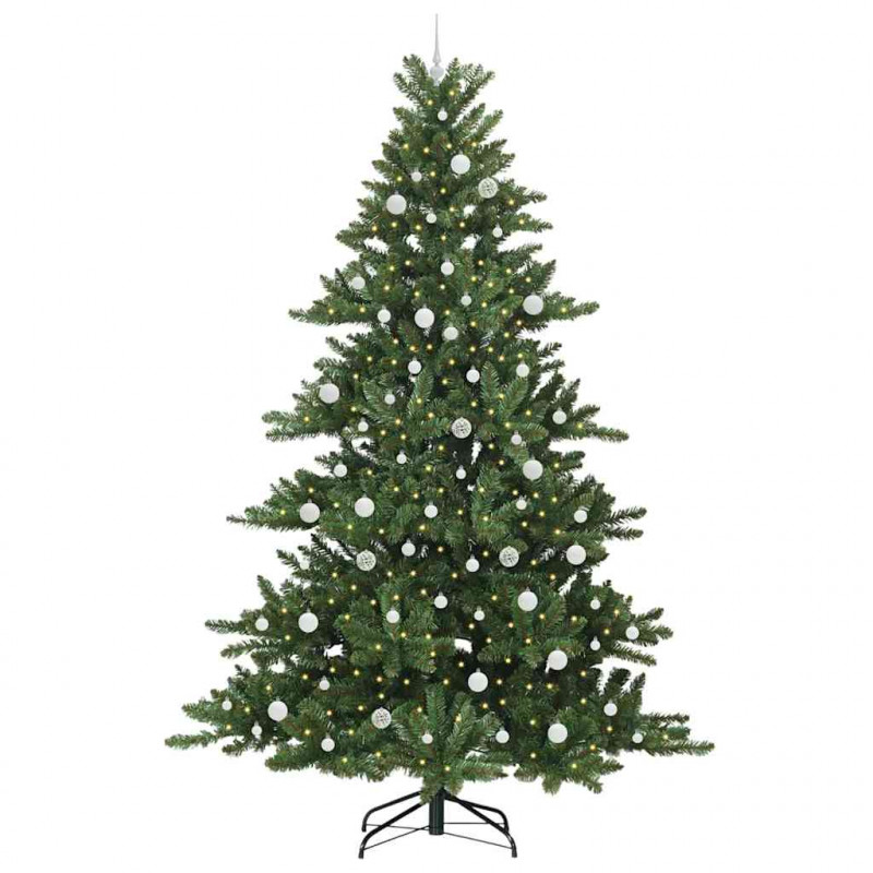 Sztuczna choinka z zawiasami Zielony 240 cm PVC i stal