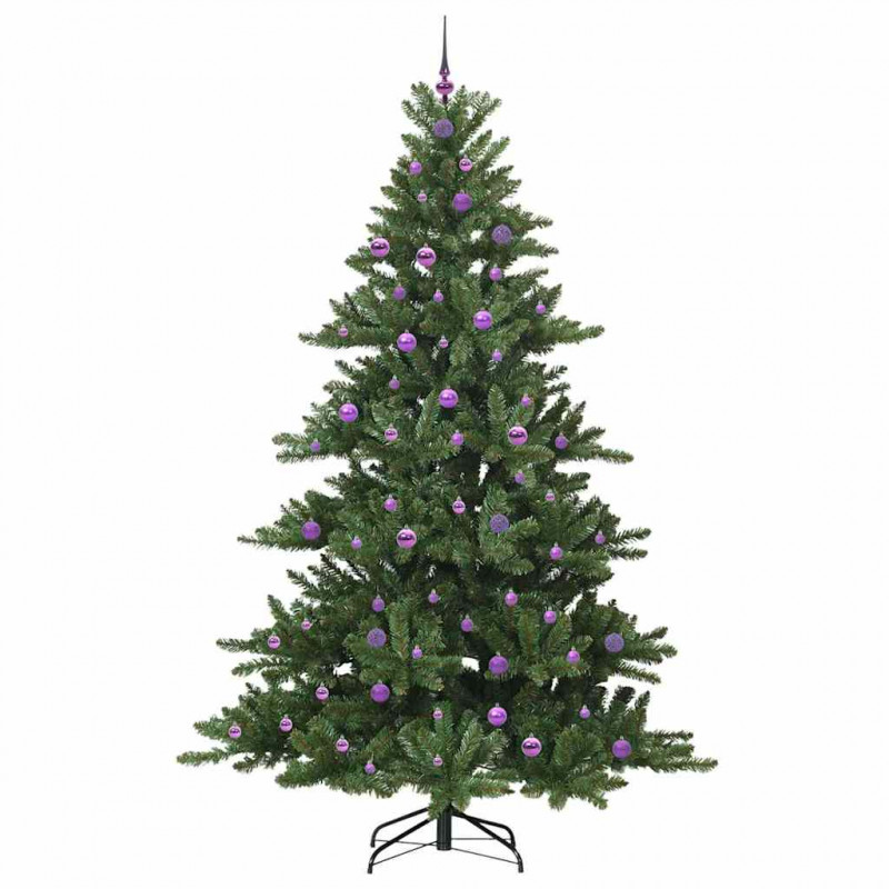 Sztuczna choinka z zawiasami Zielony 240 cm PVC i stal