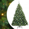 Sztuczna choinka z 300 diodami LED Zielony 210 cm PE i PVC