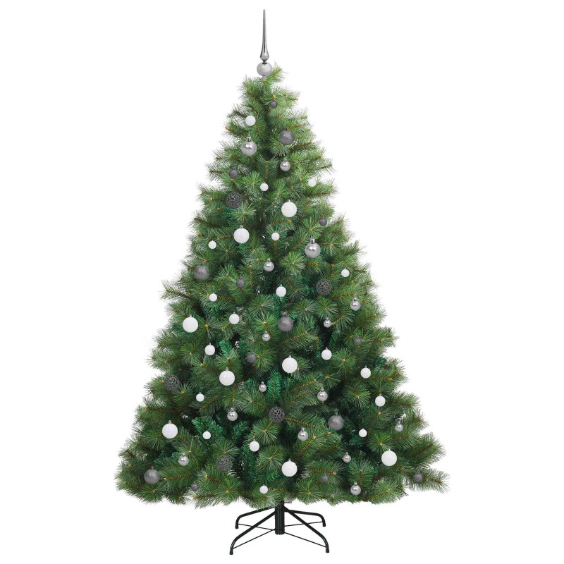 Sztuczna choinka z 300 diodami LED Zielony 210 cm PE i PVC