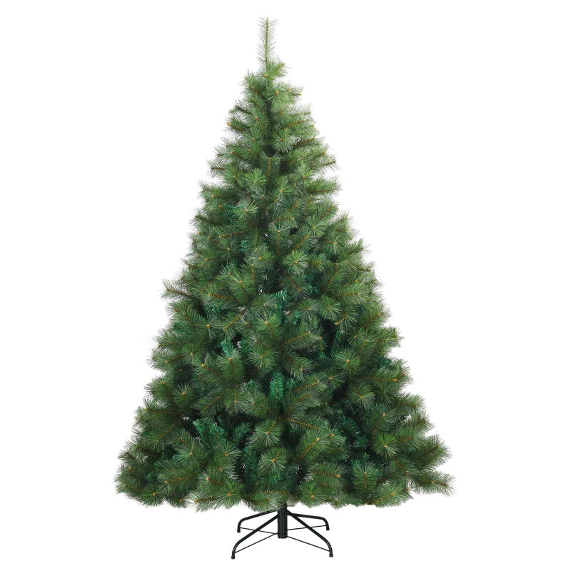 Sztuczna choinka z 300 diodami LED Zielony 210 cm PE i PVC