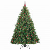 Sztuczna choinka z 300 diodami LED Zielony 210 cm PE i PVC
