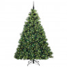 Sztuczna choinka z 300 diodami LED Zielony 210 cm PE i PVC
