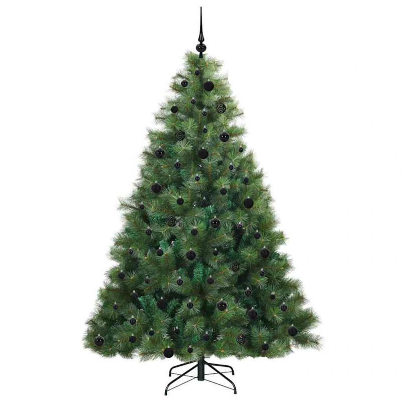 Sztuczna choinka z 300 diodami LED Zielony 210 cm PE i PVC