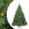 Sztuczna choinka z 300 diodami LED Zielony 210 cm PE i PVC