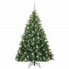 Sztuczna choinka z 300 diodami LED Zielony 210 cm PE i PVC
