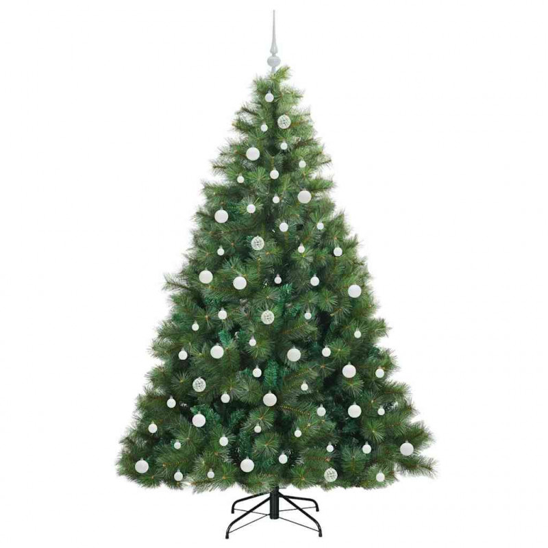 Sztuczna choinka z 300 diodami LED Zielony 210 cm PE i PVC