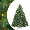 Sztuczna choinka z 300 diodami LED Zielony 210 cm PE i PVC