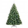 Sztuczna choinka z 300 diodami LED Zielony 210 cm PE i PVC
