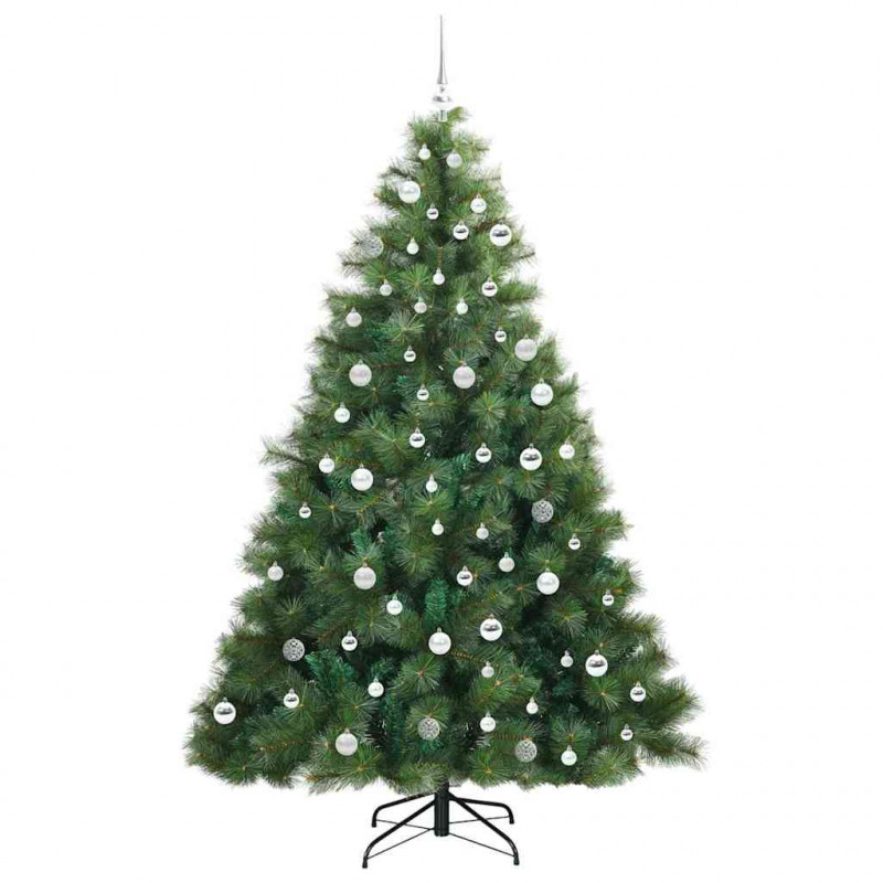 Sztuczna choinka z 300 diodami LED Zielony 210 cm PE i PVC