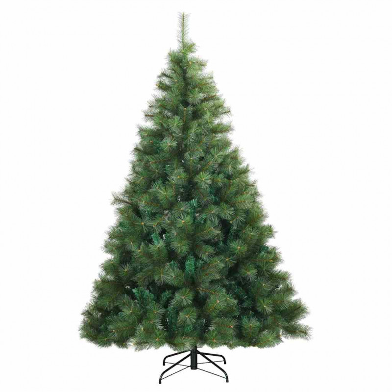 Sztuczna choinka z 300 diodami LED Zielony 210 cm PE i PVC