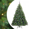 Sztuczna choinka z 300 diodami LED Zielony 210 cm PE i PVC