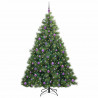 Sztuczna choinka z 300 diodami LED Zielony 210 cm PE i PVC