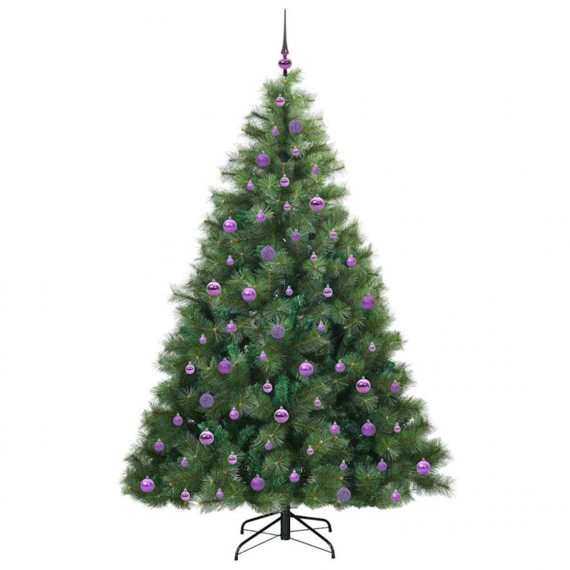Sztuczna choinka z 300 diodami LED Zielony 210 cm PE i PVC