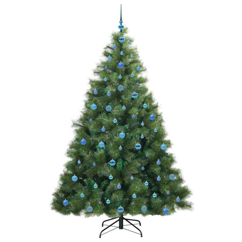 Sztuczna choinka z 300 diodami LED Zielony 210 cm PE i PVC
