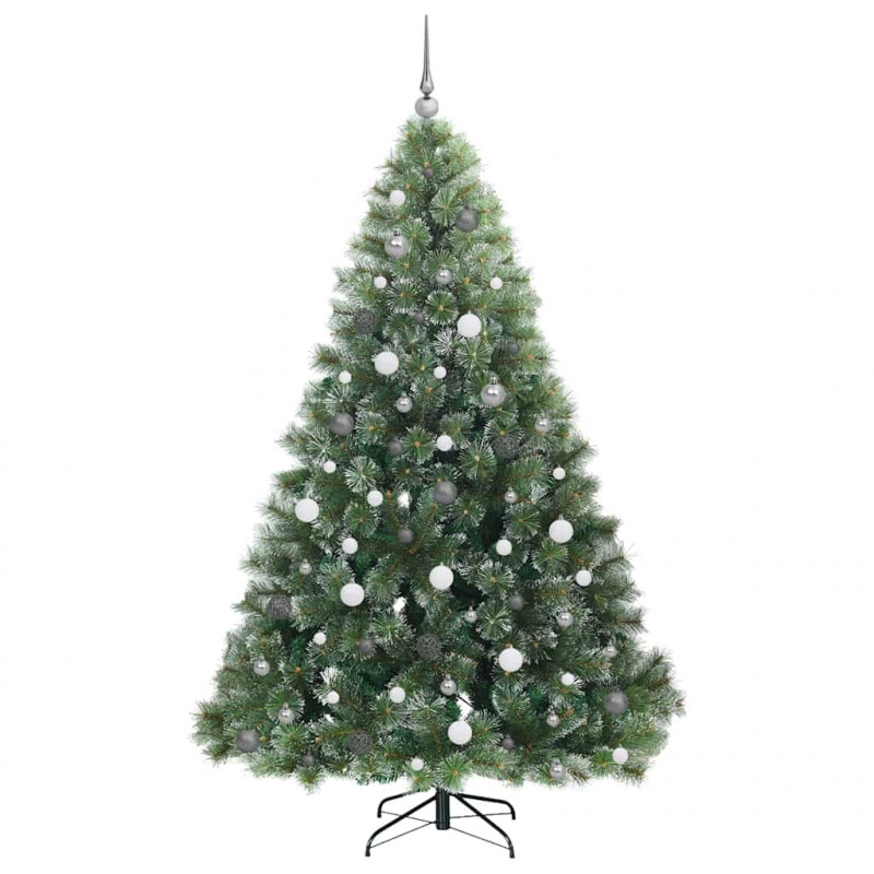 Sztuczna choinka z 300 diodami LED Zielony 210 cm PE i PVC
