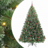 Sztuczna choinka z 300 diodami LED Zielony 210 cm PE i PVC