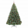Sztuczna choinka z 300 diodami LED Zielony 210 cm PE i PVC