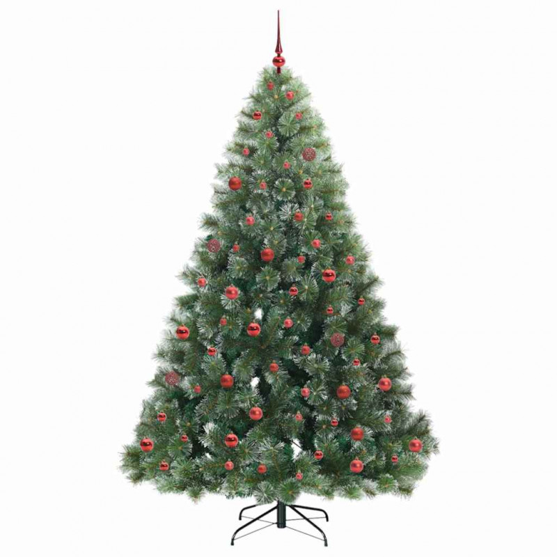 Sztuczna choinka z 300 diodami LED Zielony 210 cm PE i PVC