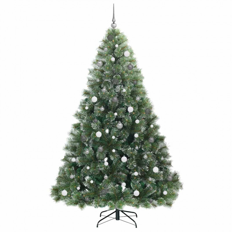 Sztuczna choinka z 300 diodami LED Zielony 240 cm PE i PVC