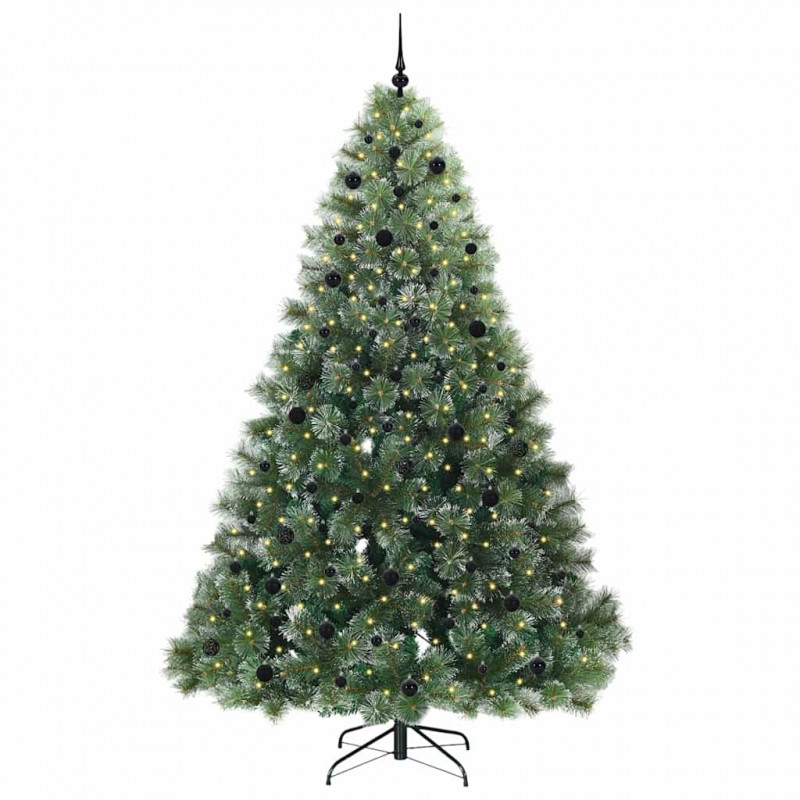 Sztuczna choinka z 300 diodami LED Zielony 240 cm PE i PVC