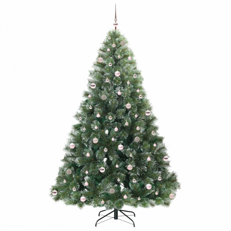 Sztuczna choinka z 300 diodami LED Zielony 240 cm PE i PVC