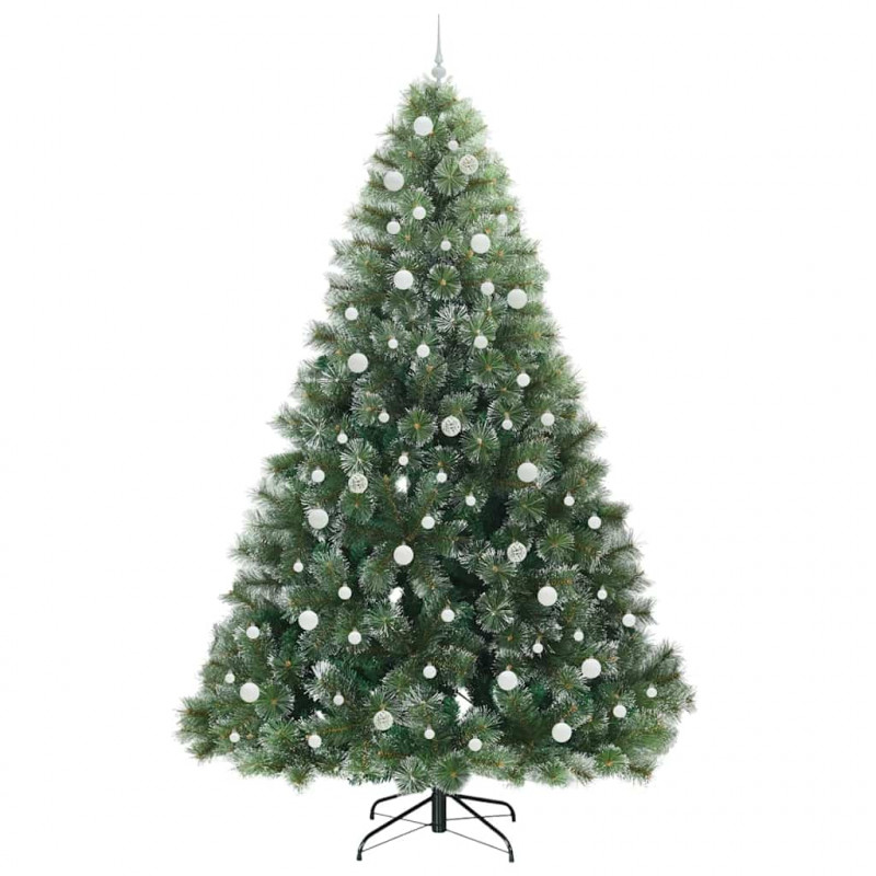 Sztuczna choinka z 300 diodami LED Zielony 240 cm PE i PVC