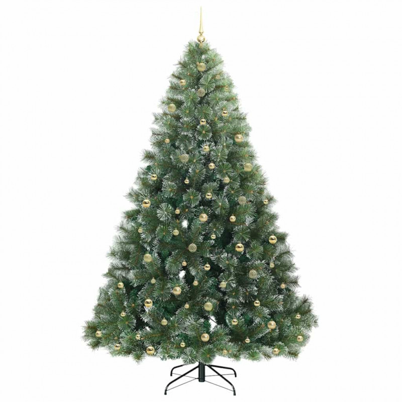Sztuczna choinka z 300 diodami LED Zielony 240 cm PE i PVC