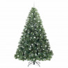 Sztuczna choinka z 300 diodami LED Zielony 240 cm PE i PVC