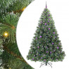 Sztuczna choinka z 300 diodami LED Zielony 240 cm PE i PVC