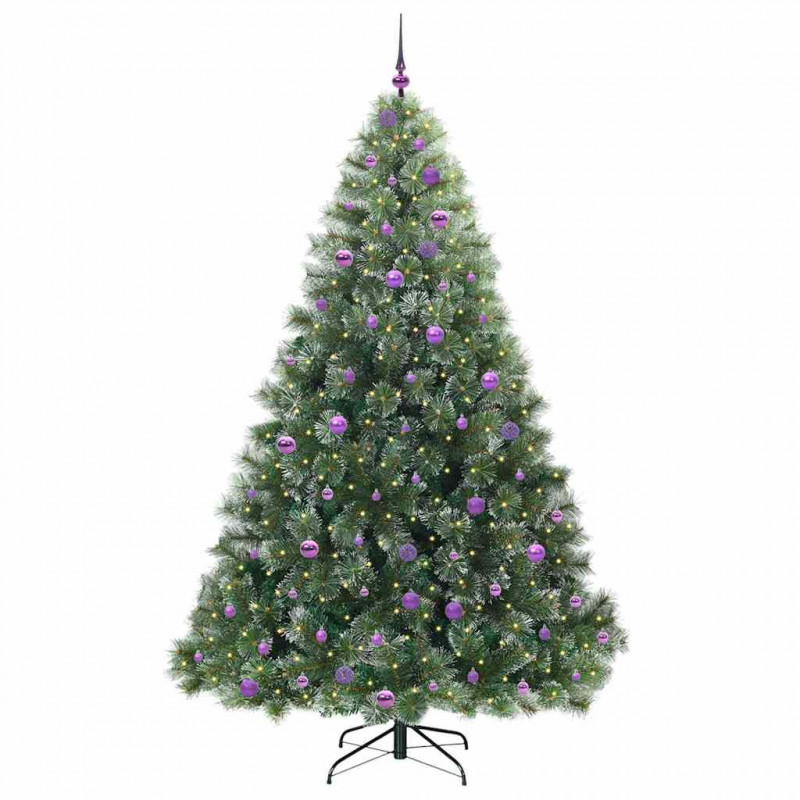 Sztuczna choinka z 300 diodami LED Zielony 240 cm PE i PVC