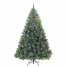 Sztuczna choinka z 300 diodami LED Zielony 240 cm PE i PVC