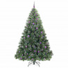 Sztuczna choinka z 300 diodami LED Zielony 240 cm PE i PVC