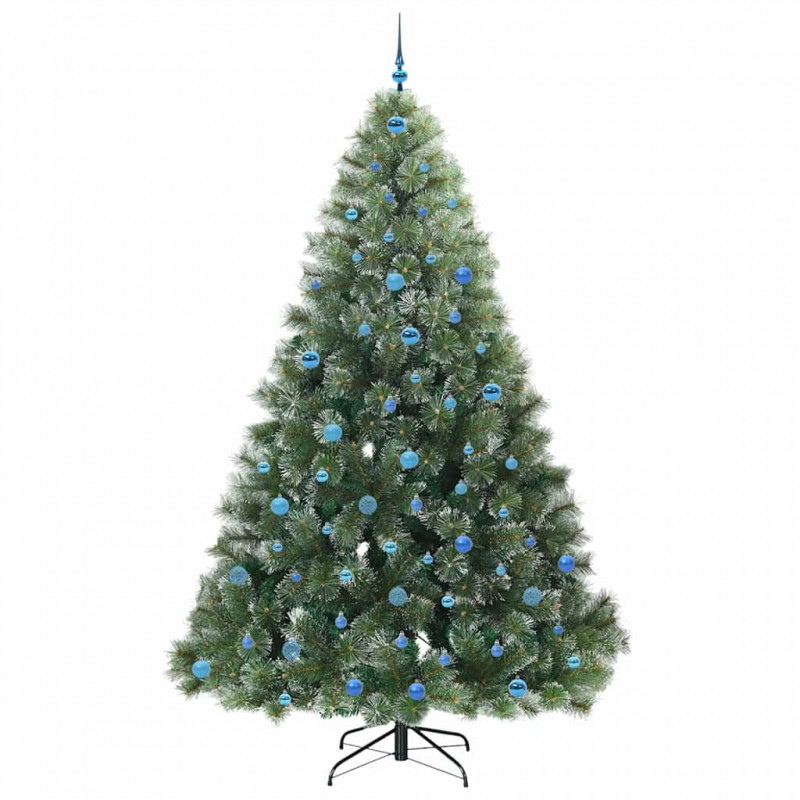 Sztuczna choinka z 300 diodami LED Zielony 240 cm PE i PVC