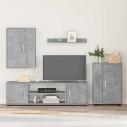 Zestaw szafek RTV 4 pcs Betonowy szary Materiał drewnopochodny