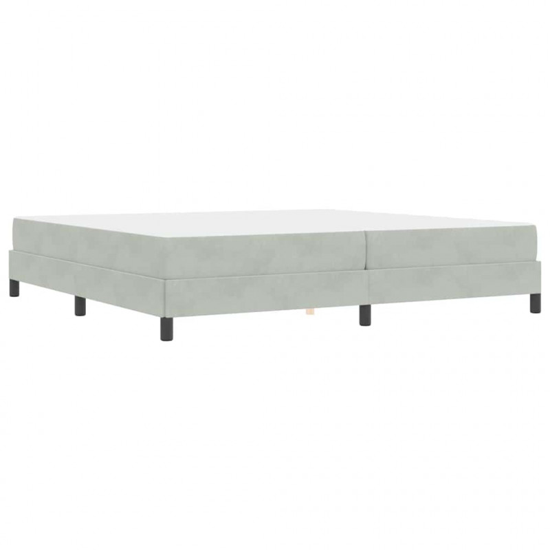 Łóżko sprężynowe z materacem Jasnoszary 200 x 210 cm tkanina
