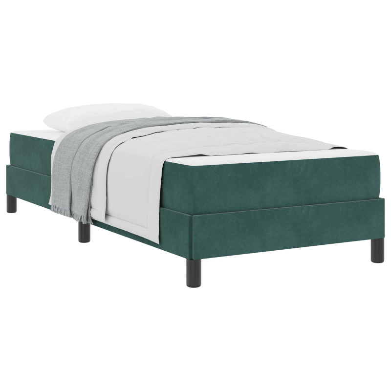 Łóżko sprężynowe z materacem Ciemna zieleń 90 x 220 cm tkanina