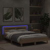 Ramka łóżka z LED Sonoma 152 x 203 cm Materiał drewnopochodny