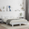 Ramka łóżka z LED Biały 137 x 190 cm Materiał drewnopochodny