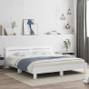 Ramka łóżka z LED Biały 193 x 203 cm Materiał drewnopochodny