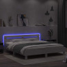 Ramka łóżka z LED Biały 193 x 203 cm Materiał drewnopochodny
