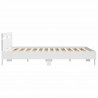 Ramka łóżka z LED Biały 193 x 203 cm Materiał drewnopochodny