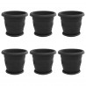 Doniczki 6 pcs Czarny Ø 30 x 25 cm Z tworzywa sztucznego