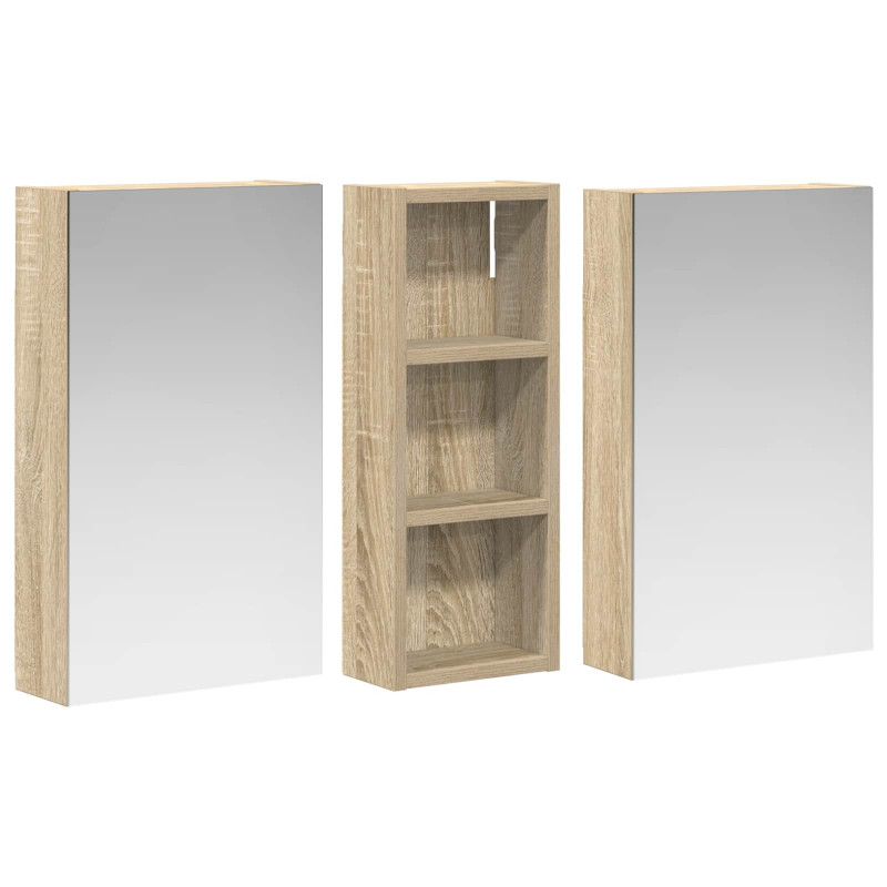 Zestaw Szafek Łazienkowych z półką 3 pcs 80 x 10,5 x 50 cm