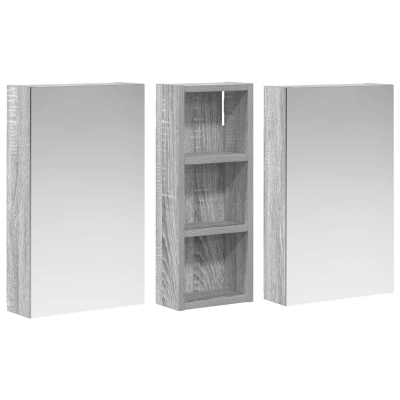 Zestaw Szafek Łazienkowych z półką 3 pcs 80 x 10,5 x 50 cm