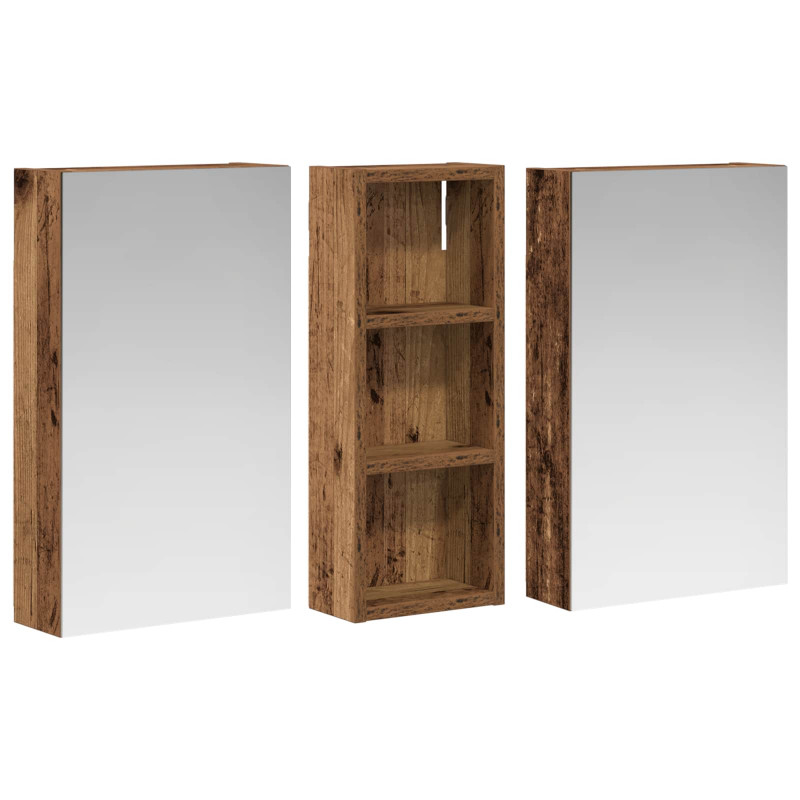 Zestaw Szafek Łazienkowych z półką 3 pcs 80 x 10,5 x 50 cm