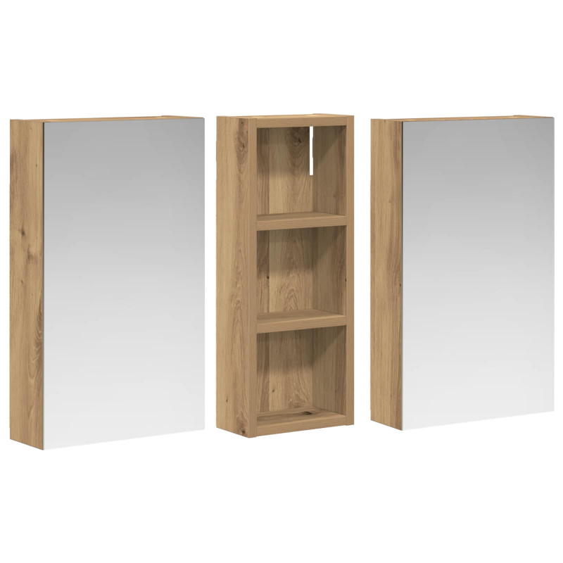 Zestaw Szafek Łazienkowych z półką 3 pcs 80 x 10,5 x 50 cm