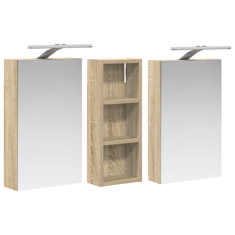 Zestaw Szafek Łazienkowych z półką 3 pcs 80 x 10,5 x 50 cm